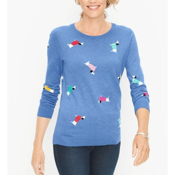 NWOT Talbots petite crewneck- tossed pups - Picture 6 of 7